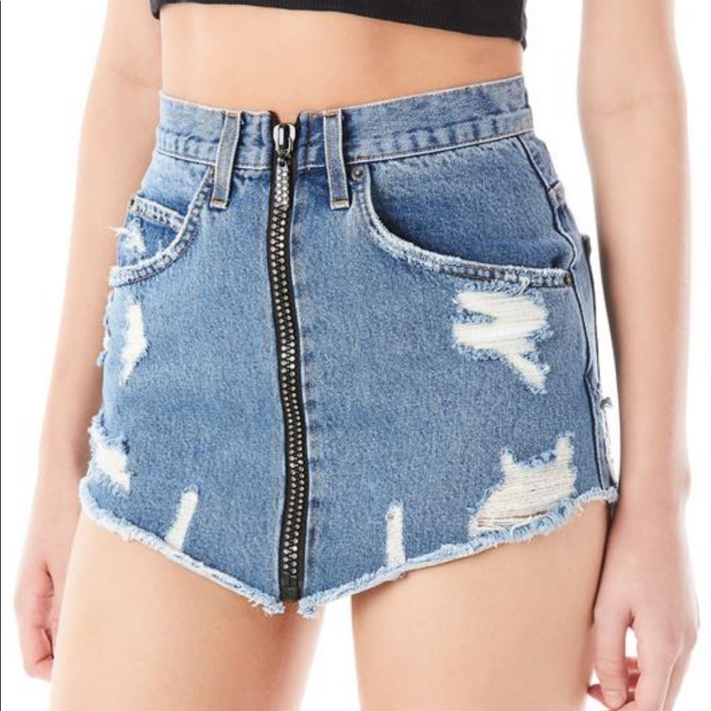 LF/CARMAR denim skirt with rhinestone details